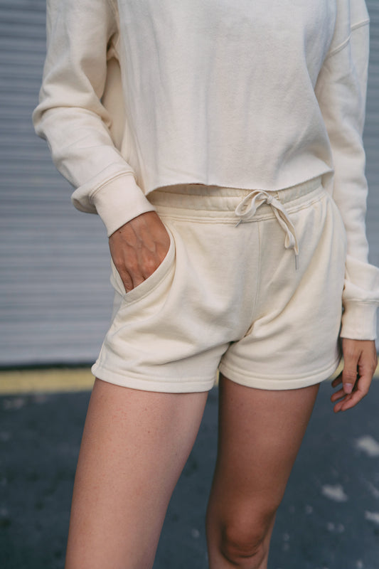 Women's Shorts – Cali Wave Wash Shorts in Ivory front