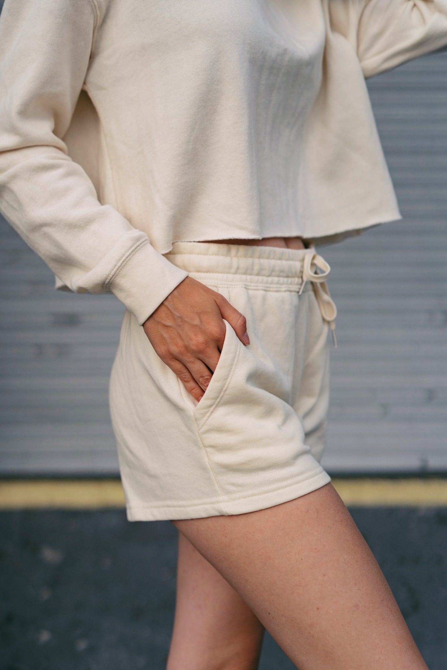 Women's Shorts – Cali Wave Wash Shorts in Ivory side