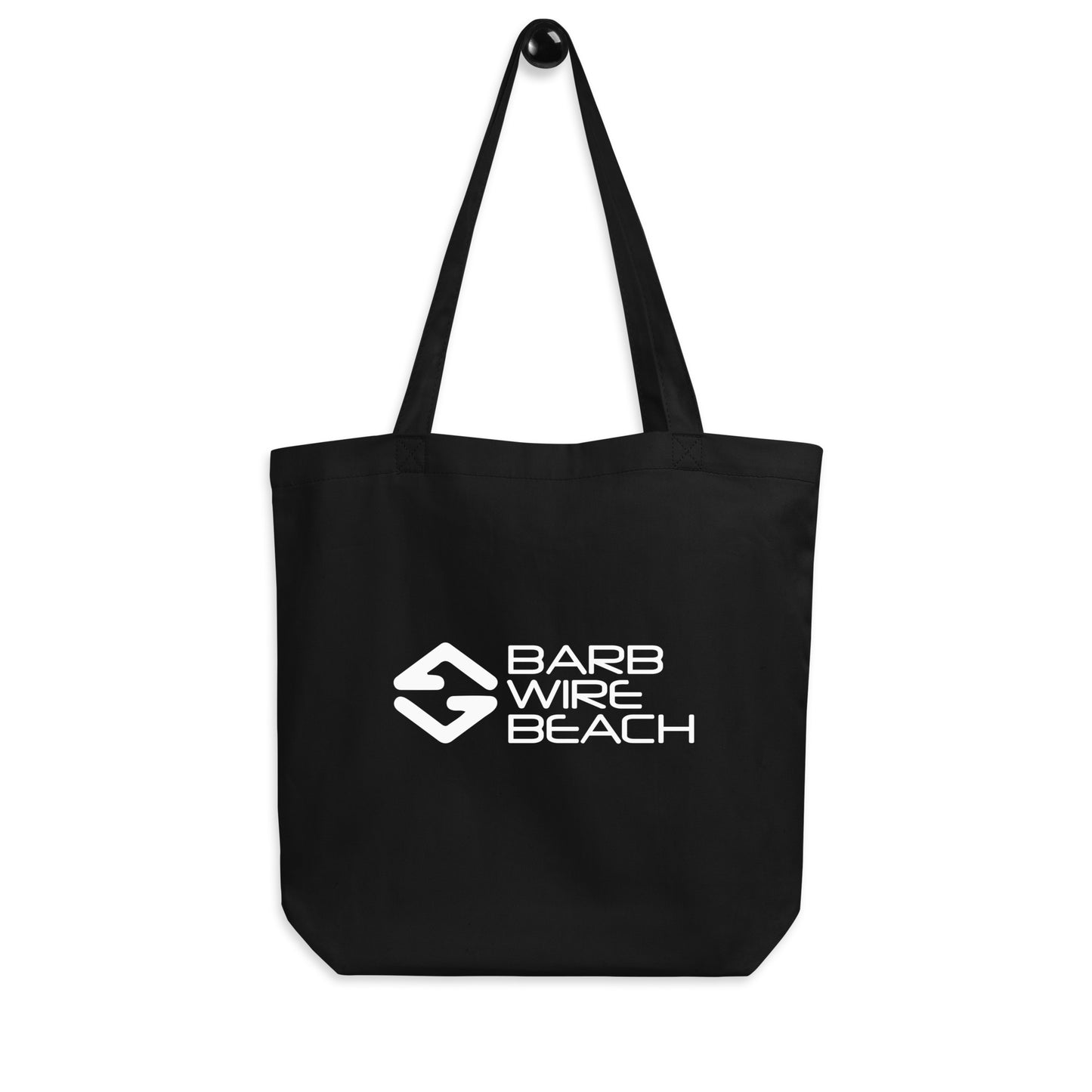 Barbwire Beach Block natural eco tote bag - black