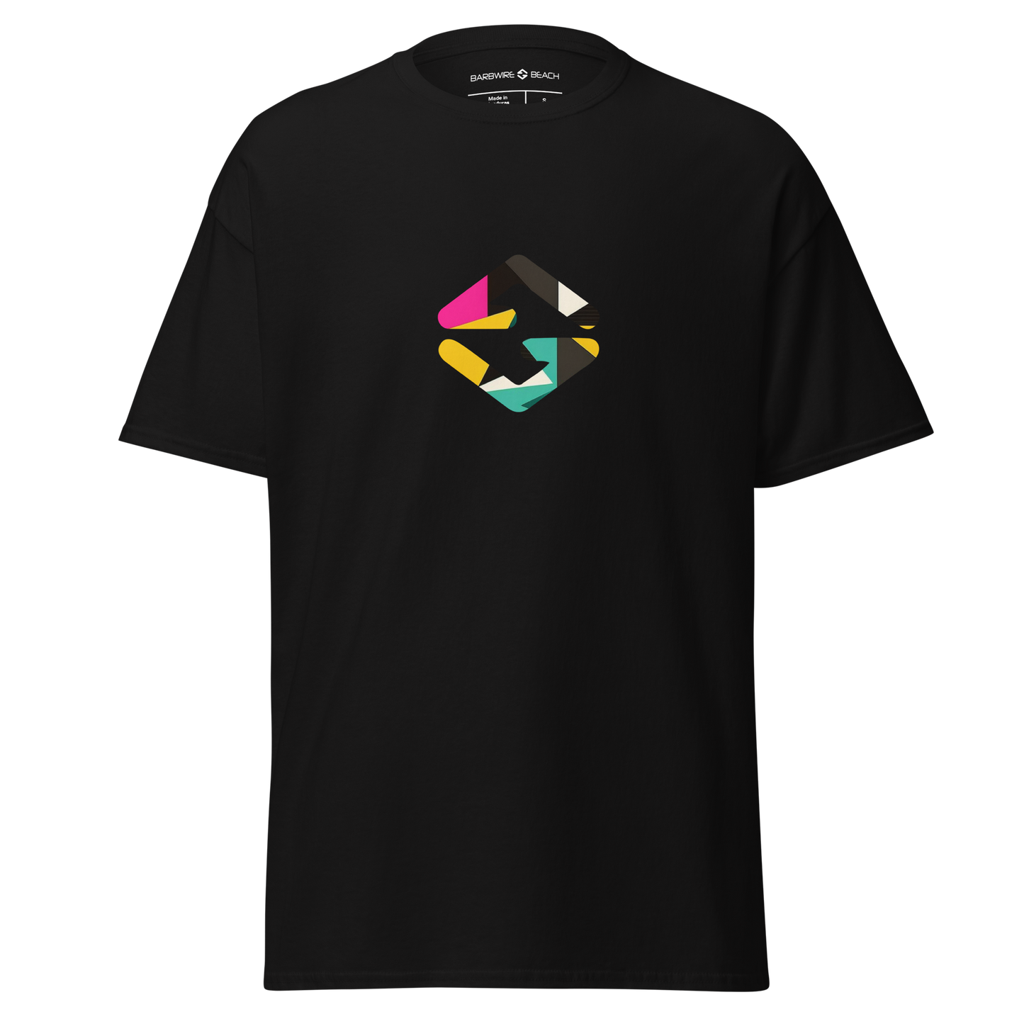 Abstract Signature tee in soft cotton with classic fit and short sleeves -black
