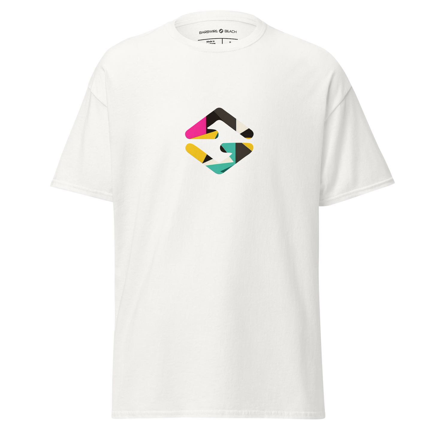 Abstract Signature tee in soft cotton with classic fit and short sleeves -white