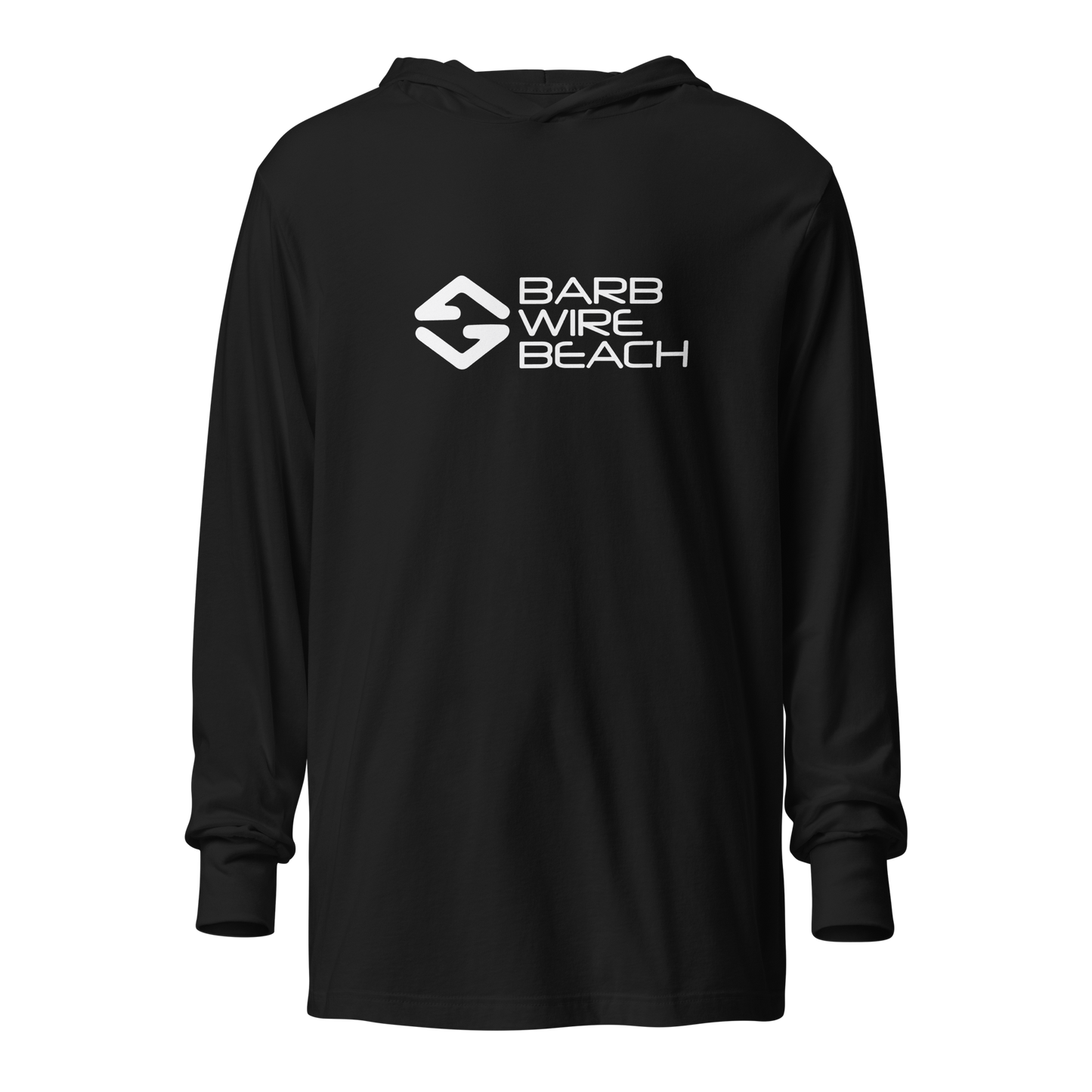 Barbwire Beach Signature long sleeve hooded shirt black