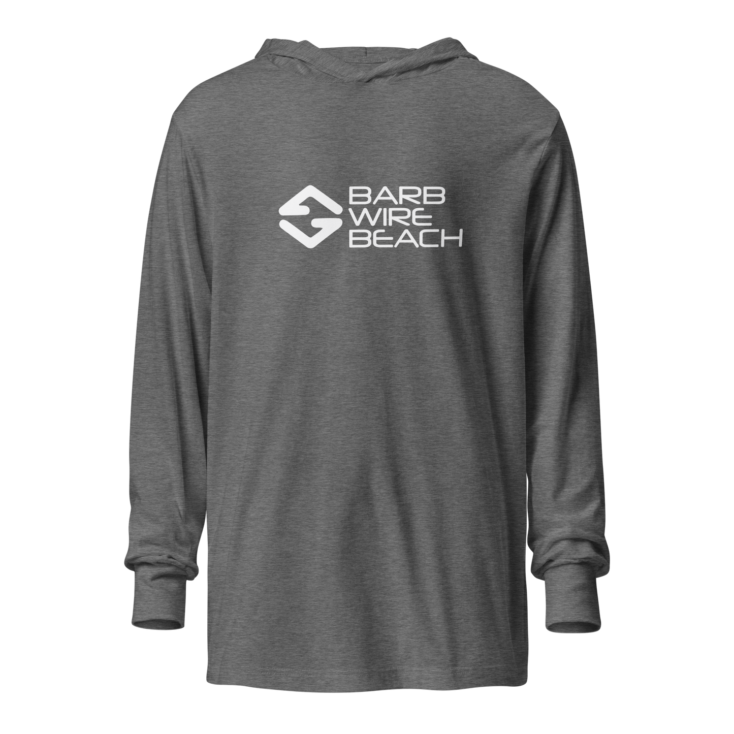 Barbwire Beach Signature long sleeve hooded shirt gray
