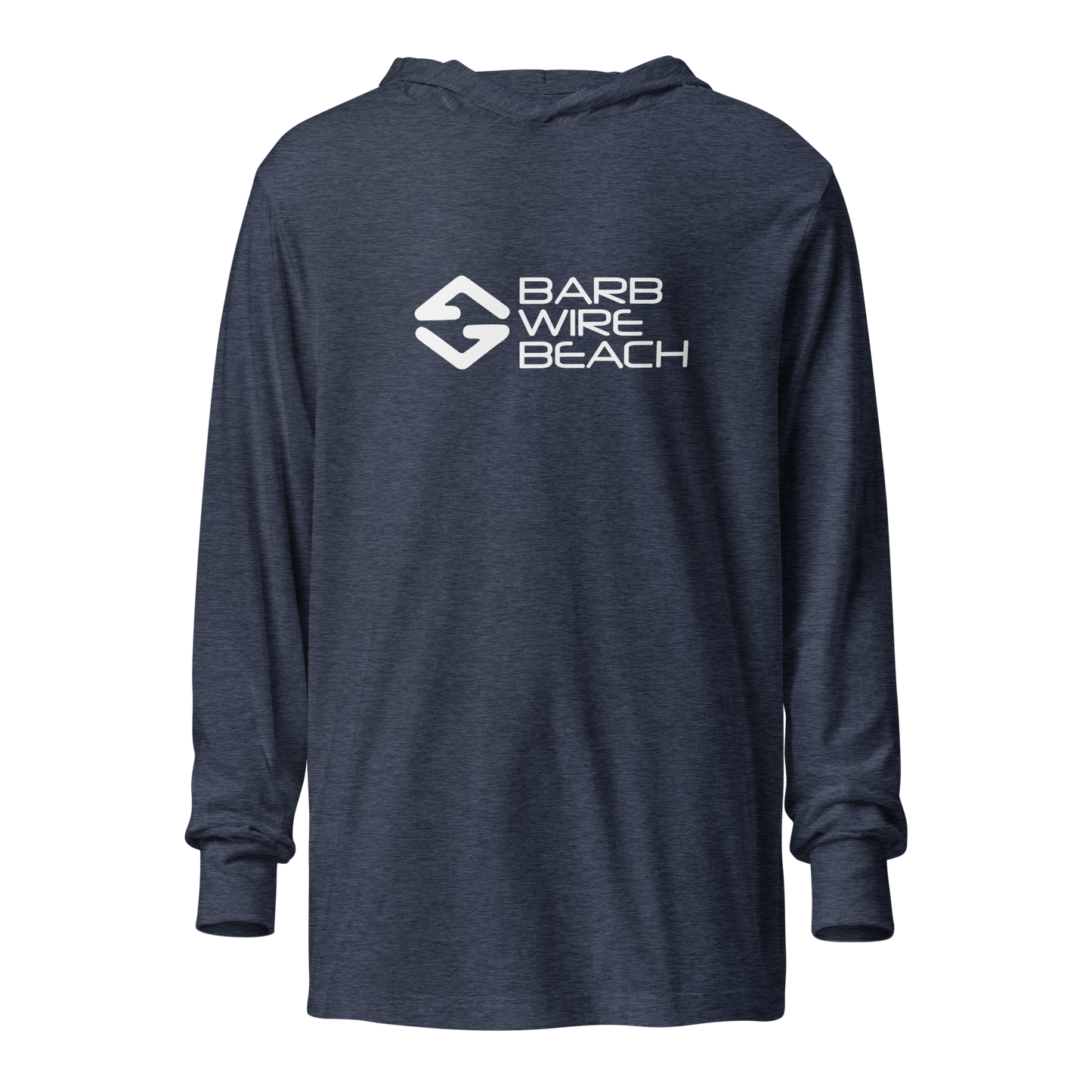 Barbwire Beach Signature long sleeve hooded shirt navy