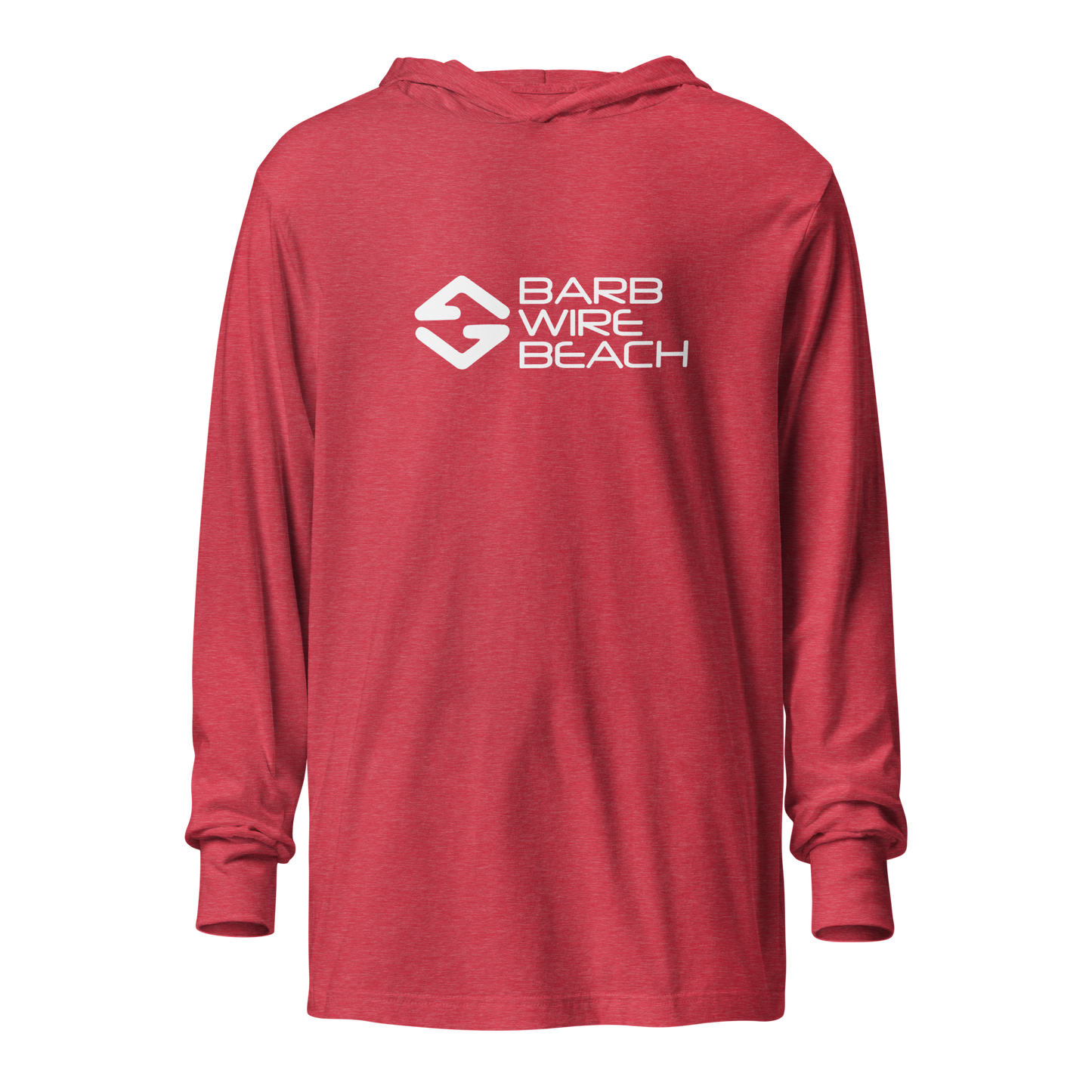 Barbwire Beach Signature long sleeve hooded shirt red