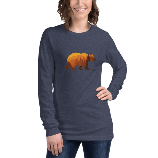 Long Sleeve T-Shirt – Bear Country Fall unisex Bear Country Fall long sleeve shirt in cotton with relaxed fit and ribbed cuffs blue female