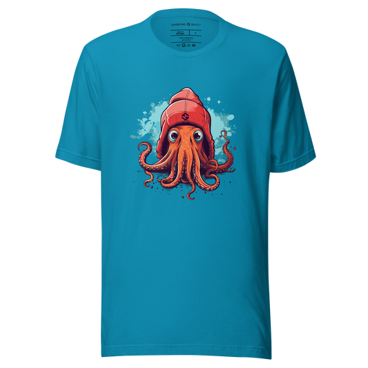 Baby Squid Graphic tee in soft cotton with classic fit and short sleeves -teal