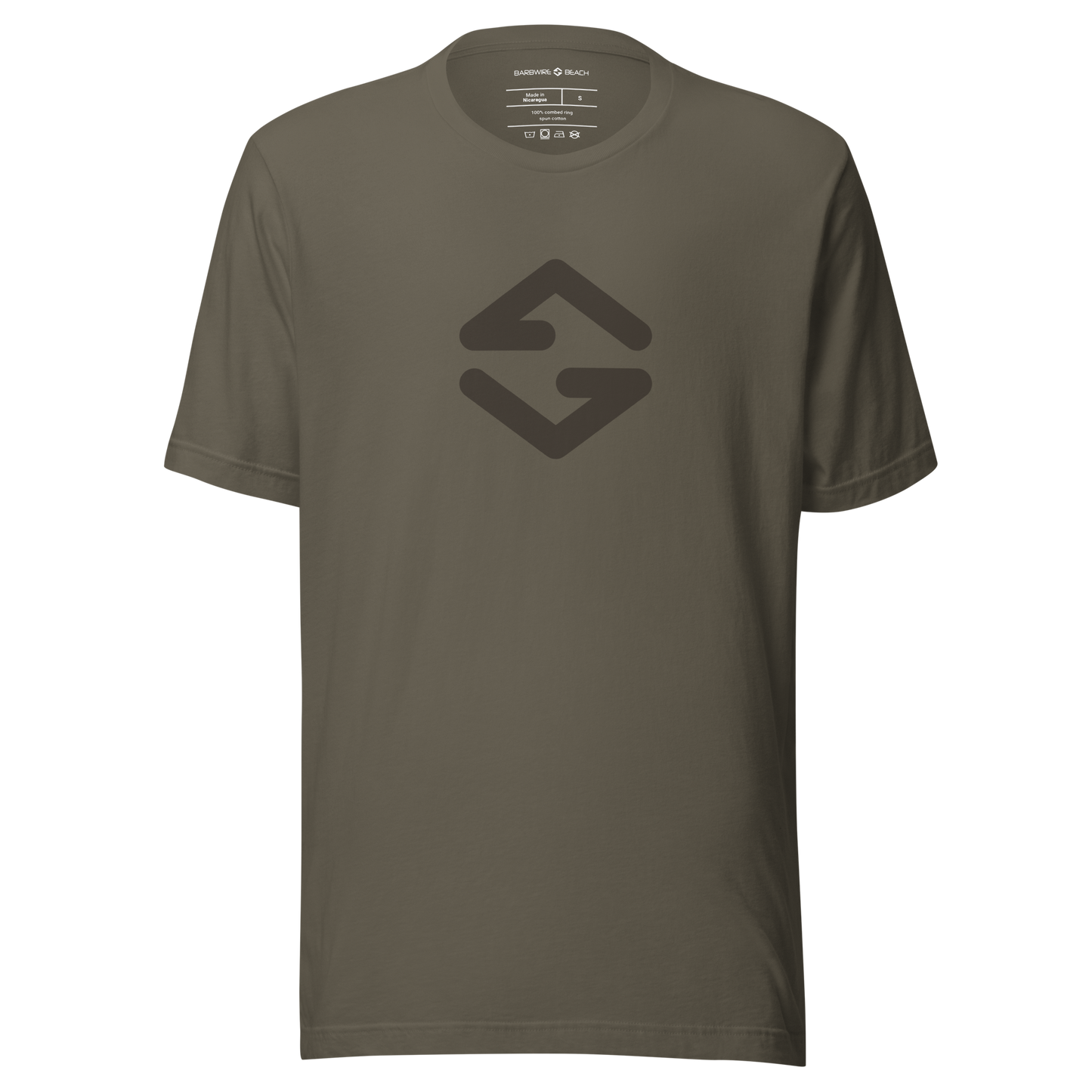 Barbwire Beach Signature Graphic tee in soft cotton with classic fit and short sleeves - Army Green
