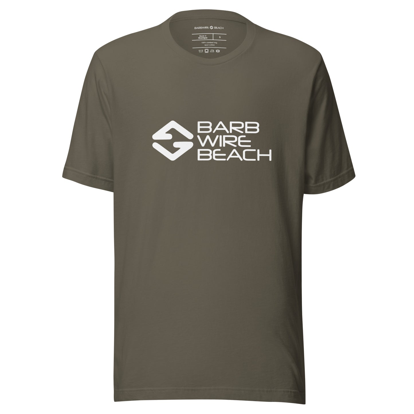Barbwire Beach Signature graphic tee in soft cotton with classic fit and short sleeves - light green
