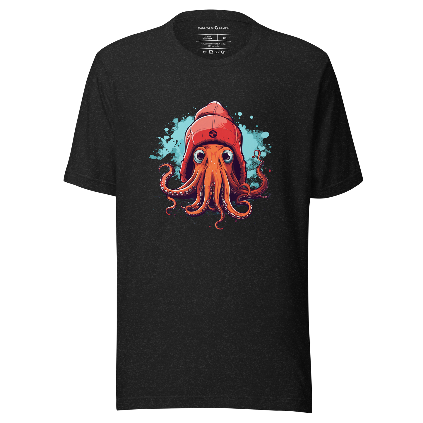 Baby Squid Graphic tee in soft cotton with classic fit and short sleeves -black