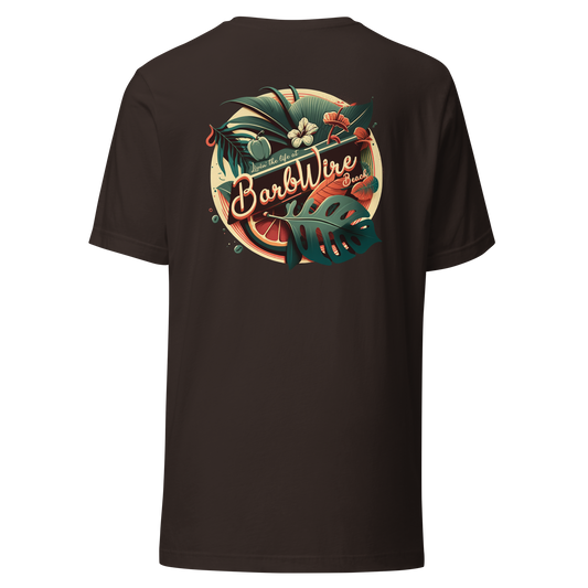 Tropical Escape Graphic tee in soft cotton with classic fit and short sleeves - brown - back