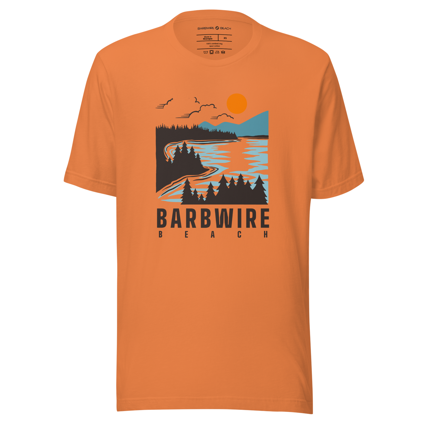 Forest Lake Graphic tee in soft cotton with classic fit and short sleeves - orange