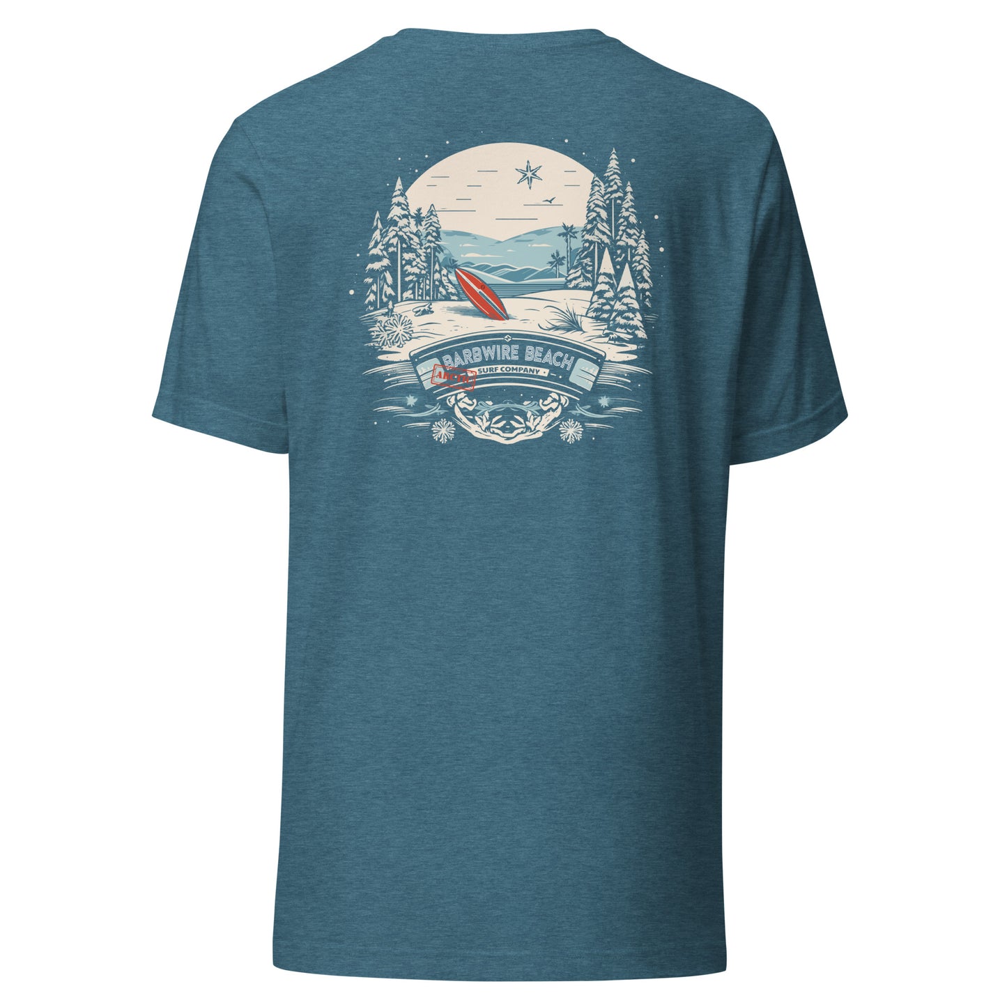 Arctic Surf Co T-Shirt in soft cotton with classic fit and short sleeves teal back