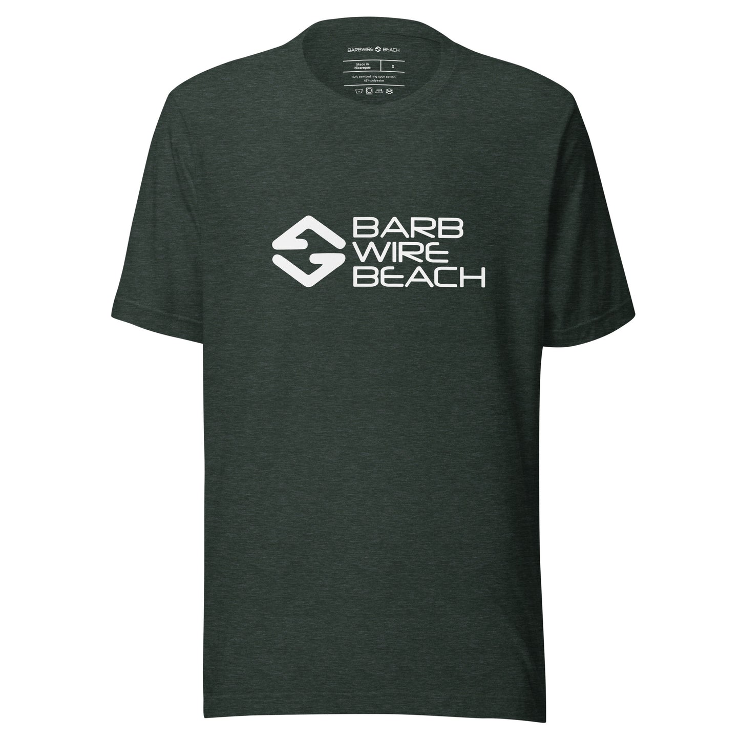 Barbwire Beach Signature graphic tee in soft cotton with classic fit and short sleeves - forest green