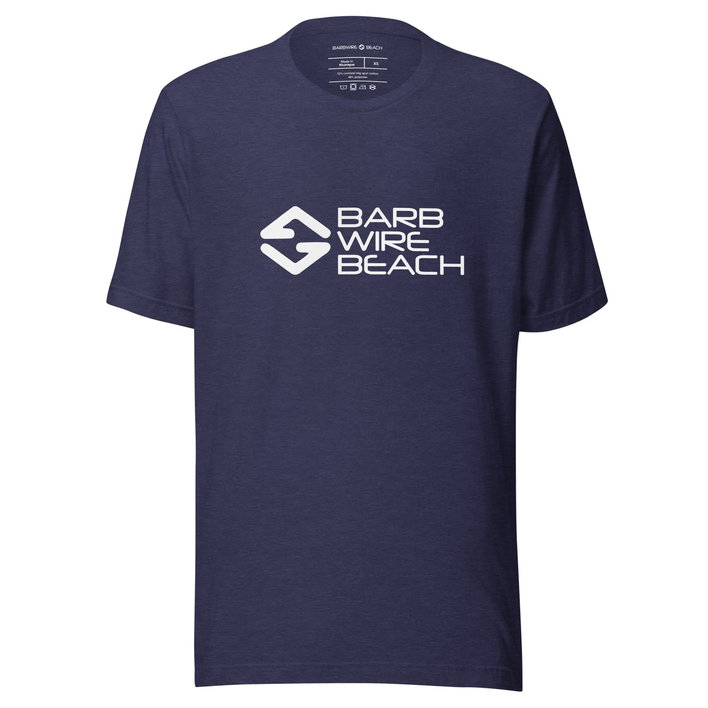 Barbwire Beach Signature graphic tee in soft cotton with classic fit and short sleeves - vintage blue