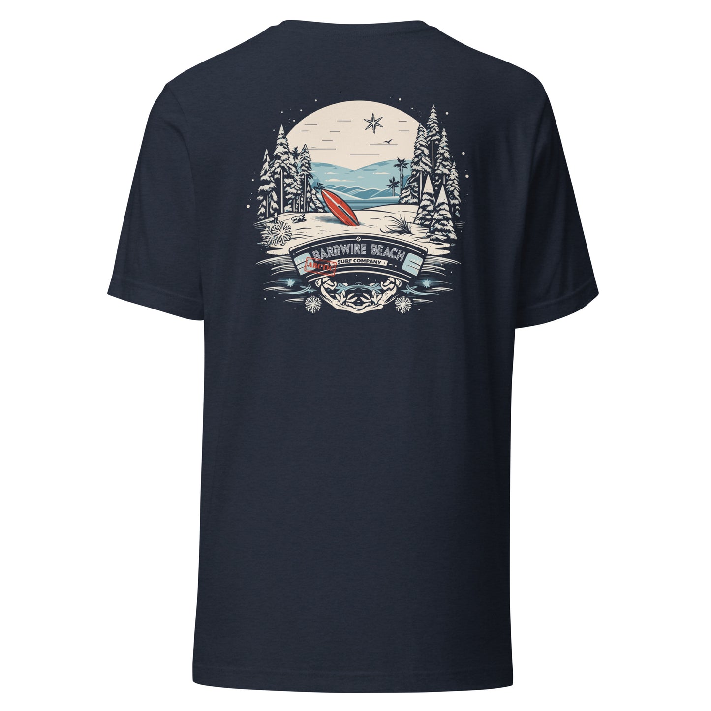 Arctic Surf Co T-Shirt in soft cotton with classic fit and short sleeves navy back