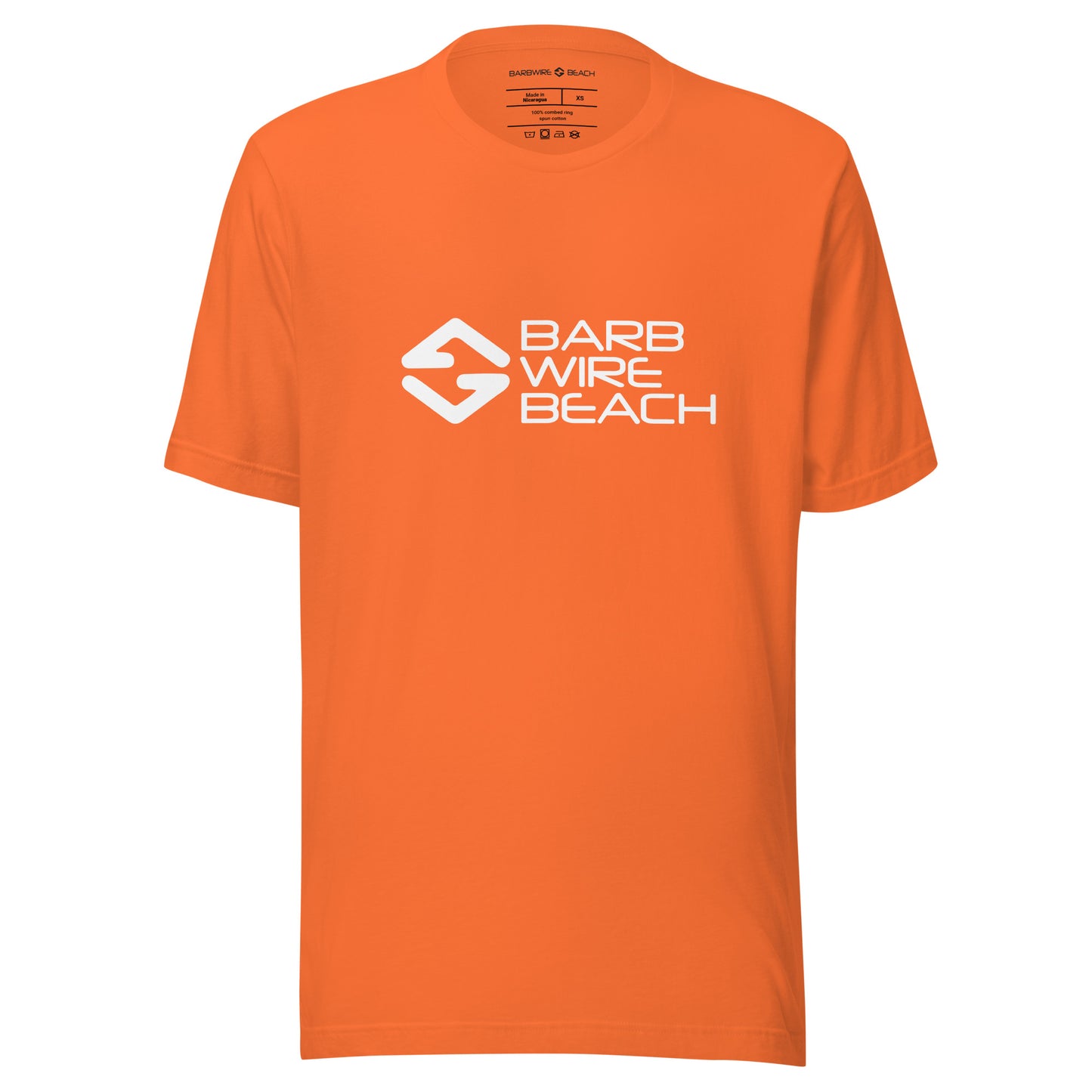 Barbwire Beach Signature graphic tee in soft cotton with classic fit and short sleeves - orange