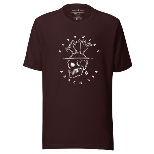Skull Island Graphic tee in soft cotton with classic fit and short sleeves - maroon