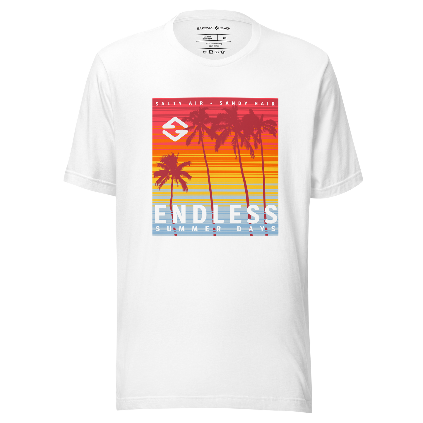 Endless Summer Graphic tee in soft cotton with classic fit and short sleeves - white