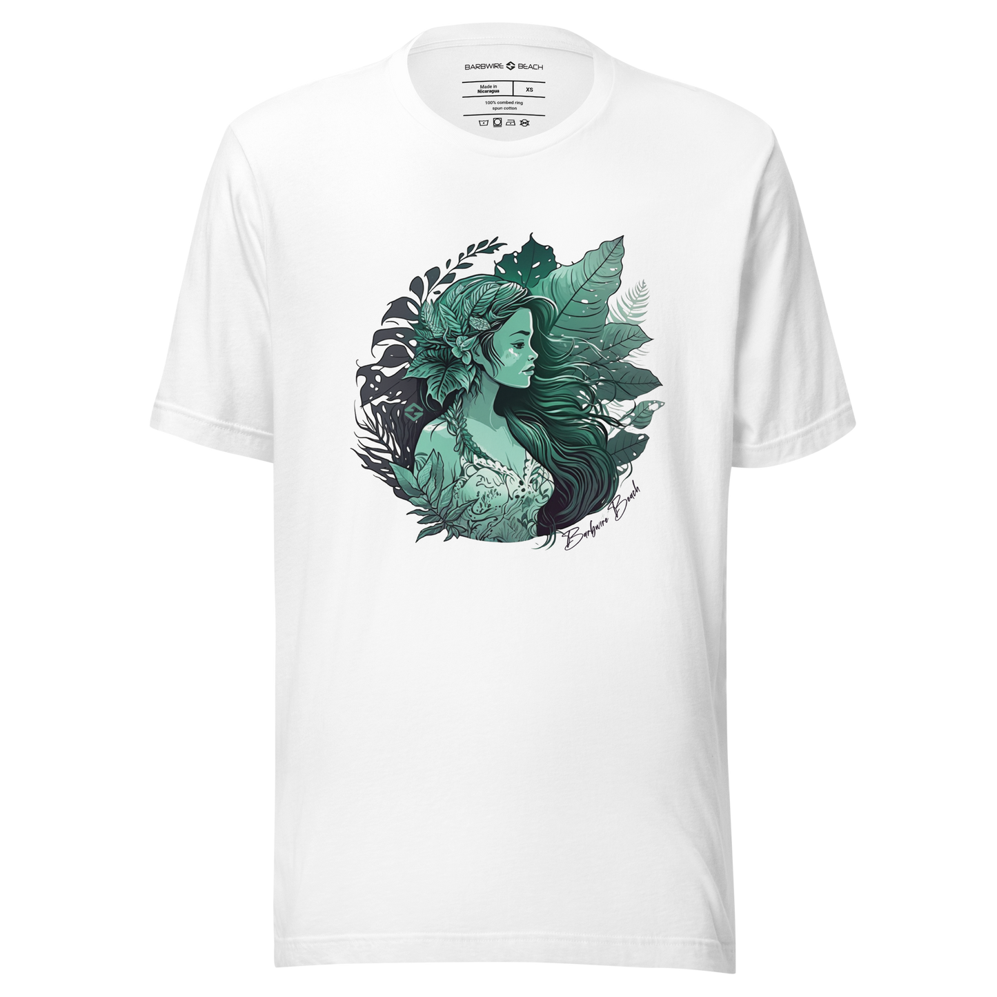 Green Goddess graphic tee in soft cotton with classic fit and short sleeves - white
