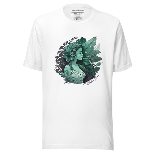 Green Goddess graphic tee in soft cotton with classic fit and short sleeves - white