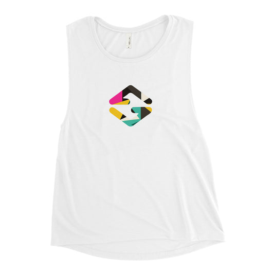 Women's Tank Top - Abstract Signature Tank Barbwire Beach Abstract Signature racerback tank - white