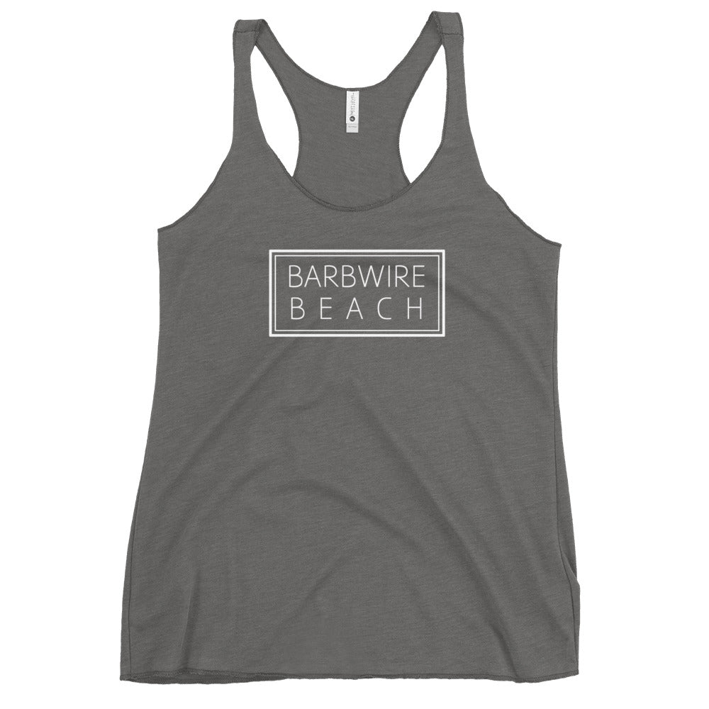 Barbwire Beach Signature racerback tank - gray