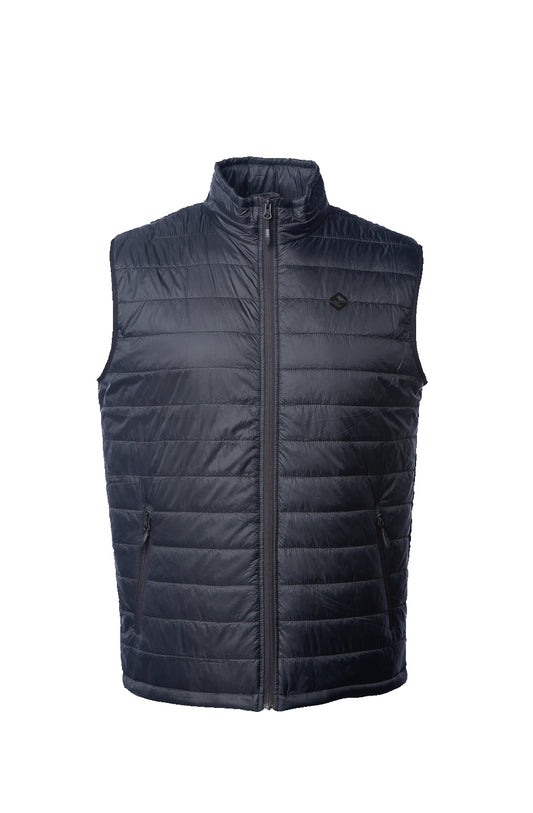 Men's Puffer Vest – Adventure Insulated Vest | Barbwire Beach Men's Black puffer vest with lightweight insulation and sleeveless design for layering