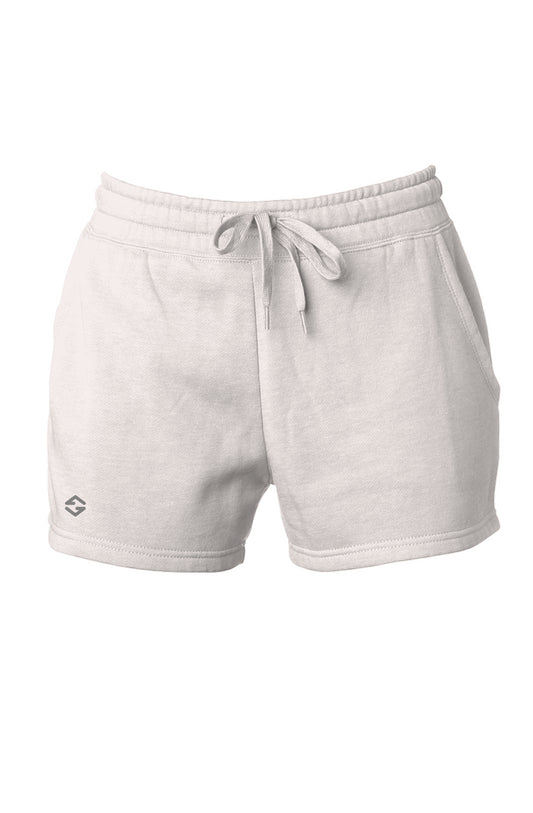 Women's Shorts – Cali Wave Wash Shorts in Ivory Wave Wash shorts in ivory with soft fleece fabric and relaxed fit