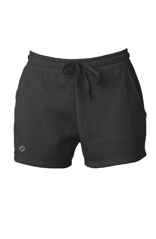 Wave Wash shorts in black with soft fleece fabric and relaxed fit