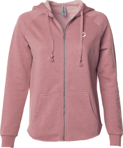 Wave Wash zip hoodie in blue with full zipper, soft fabric, and relaxed fit - Pink
