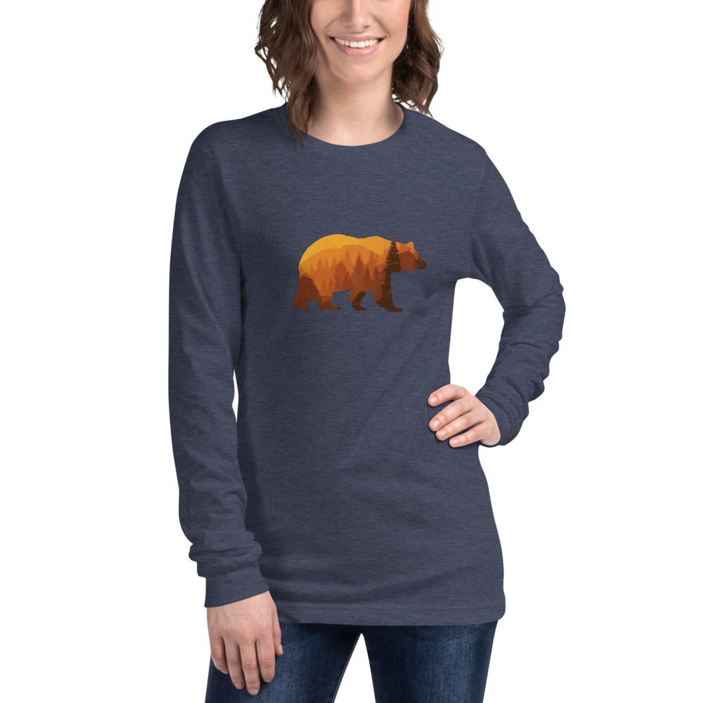 Long Sleeve T-Shirt – Bear Country Fall unisex Bear Country Fall long sleeve shirt in cotton with relaxed fit and ribbed cuffs blue female