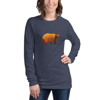Long Sleeve T-Shirt – Bear Country Fall unisex Bear Country Fall long sleeve shirt in cotton with relaxed fit and ribbed cuffs blue female