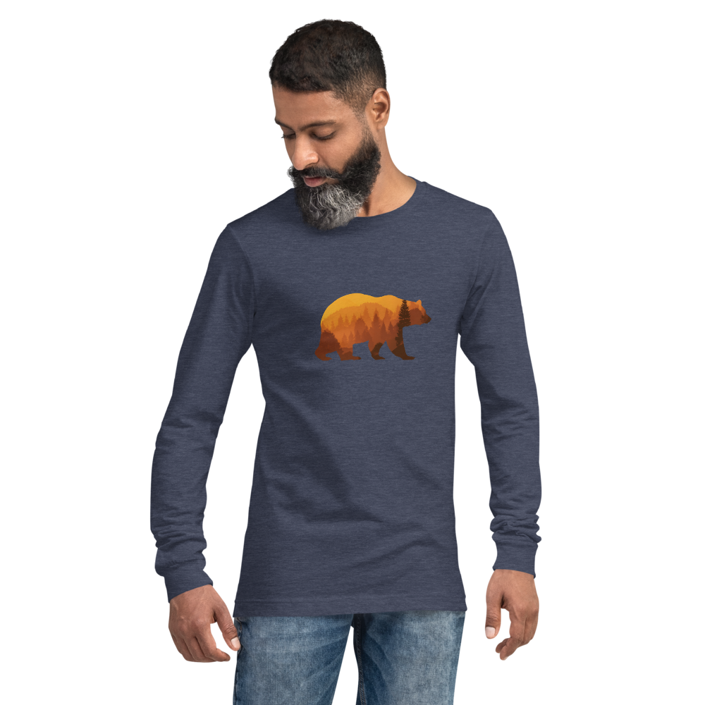 Long Sleeve T-Shirt – Bear Country Fall unisex Bear Country Fall long sleeve shirt in cotton with relaxed fit and ribbed cuffs blue male