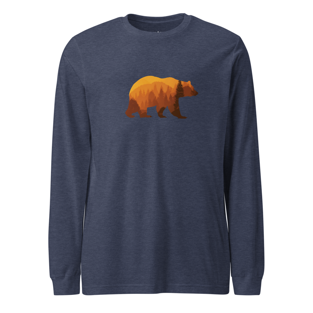 Long Sleeve T-Shirt – Bear Country Fall unisex Bear Country Fall long sleeve shirt in cotton with relaxed fit and ribbed cuffs blue