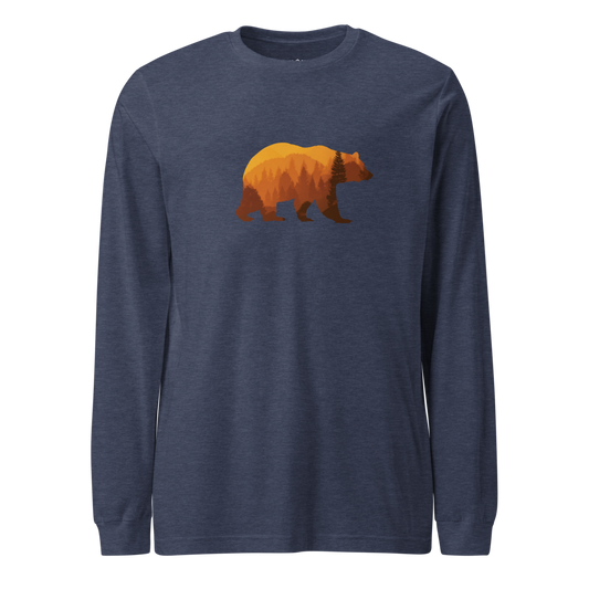 Long Sleeve T-Shirt – Bear Country Fall unisex Bear Country Fall long sleeve shirt in cotton with relaxed fit and ribbed cuffs blue