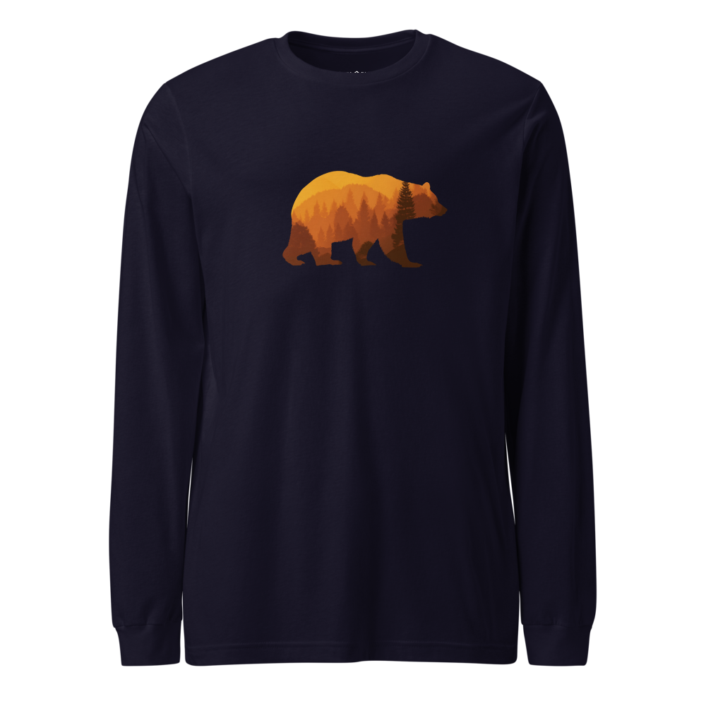 Long Sleeve T-Shirt – Bear Country Fall unisex Bear Country Fall long sleeve shirt in cotton with relaxed fit and ribbed cuffs navy