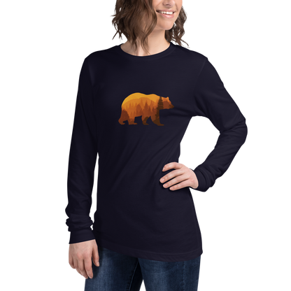 Long Sleeve T-Shirt – Bear Country Fall unisex Bear Country Fall long sleeve shirt in cotton with relaxed fit and ribbed cuffs navy female
