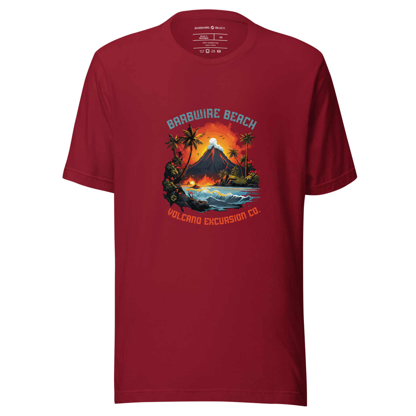 Volcano Excursion Co Graphic tee in soft cotton with classic fit and short sleeves -dark red