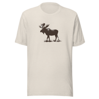 Moose graphic tee in soft cotton with classic fit and short sleeves - sand
