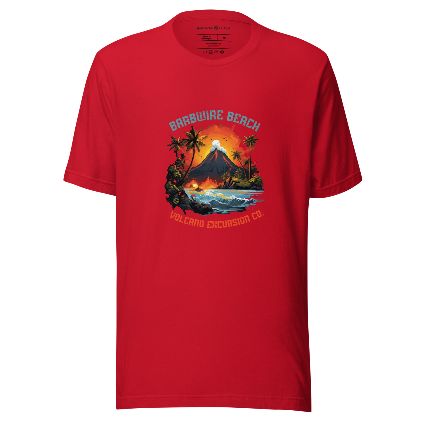 Volcano Excursion Co Graphic tee in soft cotton with classic fit and short sleeves -red