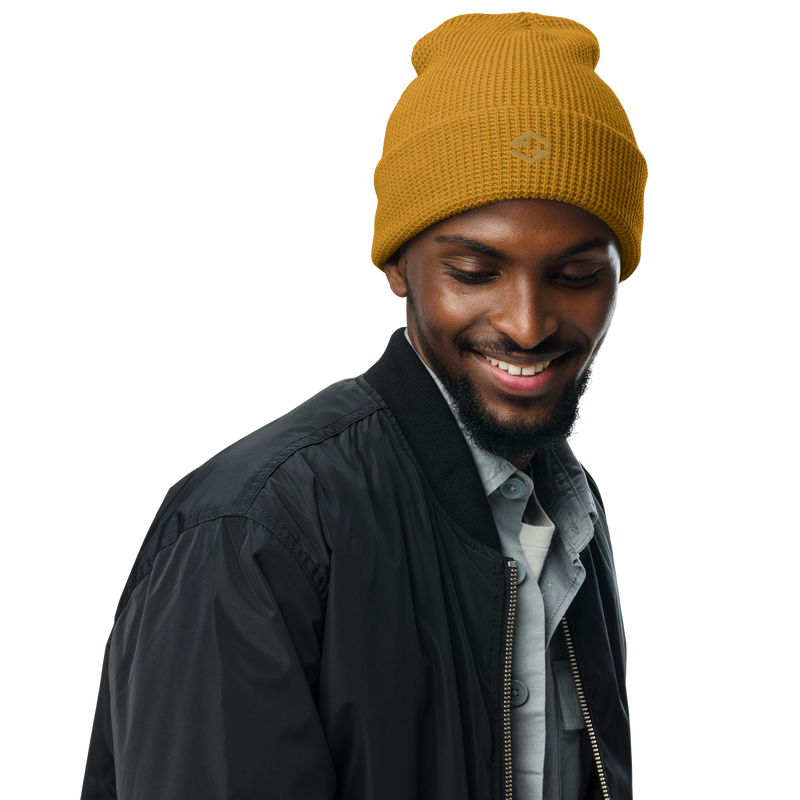 waffle knit beanie yellow