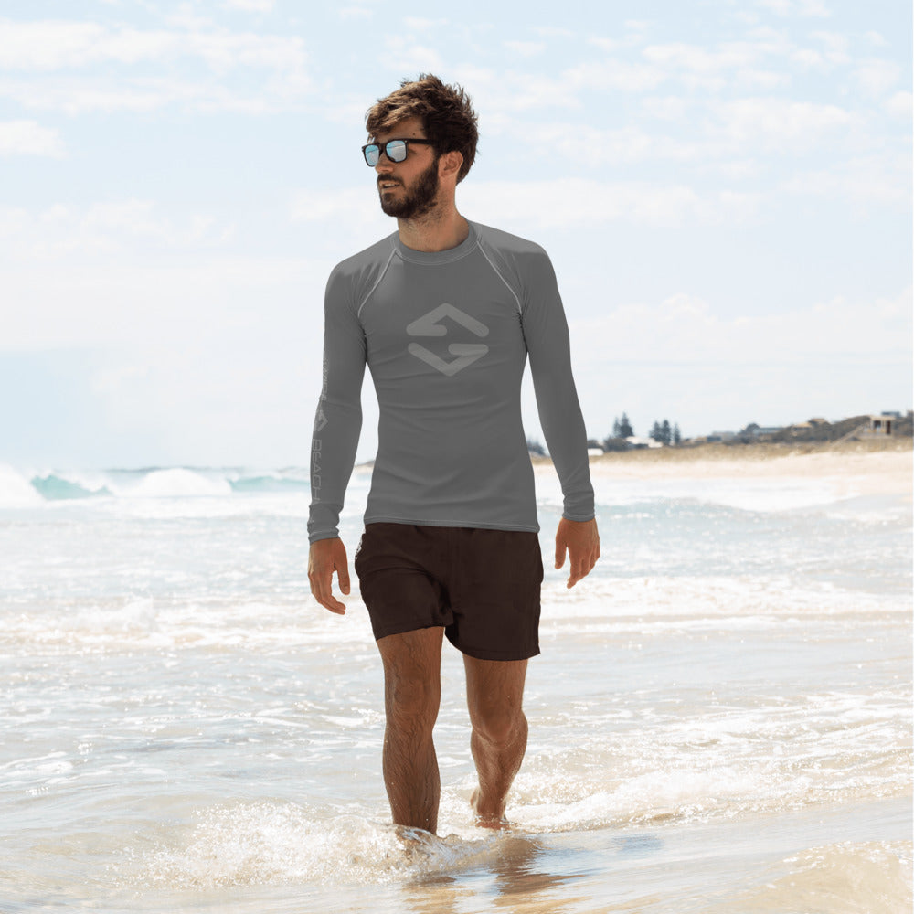 Mens Rash Guard - long sleeve gray front